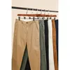 Printemps hiver coupe régulière pantalon droit hommes 100% coton sergé lavage aux enzymes pantalon chino classique SJ170995 220330