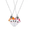 Colares de pendentes 2pcs/conjunto lixo fofinho Chain Friends Colar BFF BFF Amizade Infantil Jóias Presente para GirlsPinging