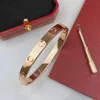 Red Box Luxury Bracelets Bangles for Women Men Rose Gold Silver 4 Cz Steel Screw Designer Fashion Bracelets Jewelry High Quality Love Bracelet
