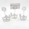 50pcs de decora￧￣o de festa de casamento favorece Mardi Gras Masked Place Card Titular White Mask Photo Setors