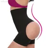 Underhållet hög midjetränare öppen rumpa lyftare kvinnor sexiga underkläder sömlösa Boyshort Shapewear Mage Control trosor Body Shaper L220802