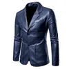 Spring Autumn Fashion Men's Casual Lapel Leather Dress Suit Coat Male Fashion Business Casual Pu Blazers Jacket 220812
