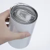 12OZ Sublimation White Blank Straight Tumblers for Kids Stainless Steel Double-Wall Vacuum Cups with Lids Metal Straws Coating for Heat Press T0619X02