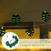 Saiten 10/20 LEDs Grüne künstliche Neuheit Monstera Blatt LED -Saiten Lichter Wand Hanging Rebe Batterie für Party Hochzeitsstringssl betätigt