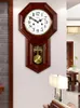 Horloges murales numérique grande horloge Vintage luxe silencieux en bois mécanique Antique pendule métal Reloj Pared décor à la maison AD50WCWall