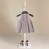 2021 mignon gilet fronde coton infantile bébé fille robe coton sans manches A-ligne robes vêtements décontractés Mini princesse vêtements G220506