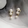 Dangle Chandelierg créateur de mode boucles d'oreilles en perles pour femmes Style coréen Simple avant et arrière boucles d'oreilles bijoux bijoux