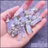 Charms Glass Opal Stone Hexagonal Pillar Point Chakra Pendant Fashion Acc For Earrings Necklace Jewelry Makin Mjfashi Mjfashion Dhuis