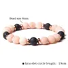 Hebras de cuentas Pulseras de piedra natural Ojo de tigre Roca volcánica Joyas de cristal Aceite esencial para mujeres Hombres Lars22