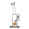 9.7-Inch Grey Glass Bong with Circle Ball Percolator, 14mm Female Joint