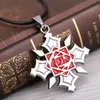 Ketens klassieke anime rose ketting creatieve legering sieraden ridder medaille logo eenvoudig lederen touw hanger cadeau