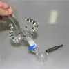 Titanyum tırnak kuvars ucu ile nargile mini nektar bong kiti 14mm mini cam boru dab yağ teçhizatı su bongs