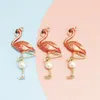 10 adet Emaye Inci Flamingo Charms DIY El Yapımı Pembe Kuş Kolye Bilezik Kolye Küpe Kolye Takı Aksesuar