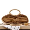 أكياس القراصنة القراصنة بسيطة حقيبة قش مصنوعة يدويًا من حقائب اليد المنسوجة يدويًا صيفًا شاطئًا صيف بوز صغير