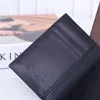 Porte-cartes en cuir authentique entièrement de qualité Italie Italie Original Cowhide Mifold Portefeuille pour les cartes de commerce pour hommes Case Black Sac Smal5763189