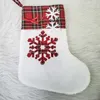 Large High Quality Christmas Stocking Pet Dog Plaid Paw Santa Socks Candy Sock Bags Festival Gift Bag Decor DD2435963