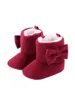 Pudcoco 2022 Baby Mädchen Jungen Schnee Winter Warme Feste Weiche Sohle Anti-Rutsch Krippe Schuhe Gemütliche Bowknot BootiesBoots