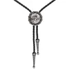 Bow Ties Western Bull Head Bolo Tie Retro Shirt Chain Collar Rope Leather Necklace Tiebow