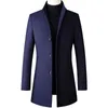 Herr ullblandningar 2021 Autumn Winter Woolen Coat Medium Längd Jacka Business Mens Windbreaker Outwear 4XL 5XL T220810