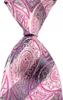 Bow Ties Men's Floral Tie 100% Silk Paisley Pink Gray Red Jacquard Party Wedding Woven Fashion Design NecktieBow
