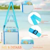 Children's Beach Bag Toy Storage Color Mesh Beach Breathable Sea Shell Bags Adjustable Carrying Straps Swimming Tool Bag LX4743