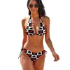 Damen Bademode Sexy Plaid Poker Print Bikini Set Spielkarte Stylischer Badeanzug Push Up High Cut Grafik Badeanzug Strand OutfitsDamen