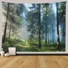 Grand tapis mural imprimé forêt naturelle, Hipster suspendu, style Boho, Mandala, paysage, Art, J220804