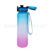 1000 ml Outdoor-Wasserflasche mit Strohhalm, Sportflaschen, Wandern, Camping, Kunststoff-Trinkflasche, BPA-frei, bunte tragbare Kunststoff-Wasserflaschen, FY5016 0531