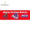 130gsm 150d material NCAA Abilene Christian Wildcats Flag da impressão de dupla face 1,5*5ft (45cm*150cm) Warp malha banner decoração voando home Garden Flagggg Flagggg