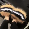 Arrival Girl Luxury Fluffy Fur Slippers Ladies Indoor Warm Furry Fur Flip Flops Women Amazing Plush Fur Slides Wholesale 220607