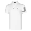 Vår Sommar Herrkläder Kortärmade Golf T-shirts Svart eller Vit Färger JL Utomhus Fritid Polos Sportskjorta 220619