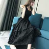 Jurken Women Elegant Dot Modieuze Chiffon Casual Koreaanse stijl Mouwloze spaghetti -band Zomer Femme Soft Stylish Basic Ins 226014