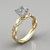 Sparkling Womens 925 Sterling Silver Ring Two Tone 18k Rose Gold Sapphire Princess Bandy Party Banking Party Anniversary 2796761