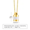 Zilver / goud / zwart parfum box glas transparante urn hanger ketting roestvrij staal sieraden voor vrouwen heren 24 inch