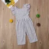 Emmababy Girl Jumpsuits 6m-5y幼児の子供の女の子格子縞の格子縞のロンパージャンプスーツプレイスーツサンスーツ服g220521