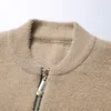 Angleterre Style Pocket Men Zipped Veste Cardigan Fashion Brand de mode d'automne Cardigan de créateur de taille plus