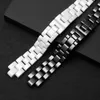 Watch Bands High Quality Pearl Cerra Watch Band 16 mm 19 mm Blanc Blanc Blanc pour J12 Femme et masculine Gift Toolwa5457961