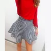 春秋の韓国の女性スカート編みウールミディスカートレディースハイウエストプリーツエラスティックフレアスカートレディース220505