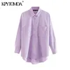 KPYTOMOA Women 2020 Fashion Pockets Overized Corduroy Shirts Vintage Long Sleeve Asymmetric Loose Female Bluses Chic Topps LJ200813