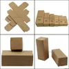 Brown Foldable Kraft Paper Package Boxes Pure Color Gfit Box Lipstick Craft Essential Oil Roller Bottle Storage Carton 7 Sizes Drop Delivery