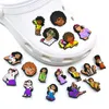 moq 100pcs encantos filmes figura dos desenhos animados croc JIBZ 2D plástico macio decoração sapato sapatos quentes fivelas encantos acessórios caber crianças pulseiras sandálias