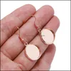 Jewelry Tray Packaging Display 10-25Mm Bezel Cabochon Earring Hook Blank Setting Round Pendant Ear Base Findings For Diy Glass Cameo Makin