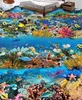 Vinyl 3D Pavimento Papel de Parede Impermeável O World Underwater World Lliving Sala Banheiro Auto-adesivo PVC Papel de Parede Papier Peint Mural Wall Papel Quarto