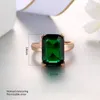 Wedding Rings Fashion Green Big Square Crystal Ring Jewelry For Women Rose Gold Color Cocktail With Stone Evening Jewellry R700Wedding