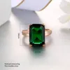 Anneaux De Mariage Mode Vert Grand Carré Cristal Anneau Bijoux Pour Femmes Or Rose Couleur Cocktail Avec Pierre Soirée Jewellry R700Wedding