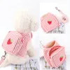 Dog Collars & Leashes Sweet Embroidery Leash Snack Bag Functional Pet Cat Collar Harness Vest Puppy Kitten Traction Bags Outdoor Walking Pug