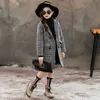 Jackor Girls Coat Fashion Plaid ull för dubbelbröst barn Ytterkläder Autumn Tjocka vinterkläder 6 8 10 12 14 220826