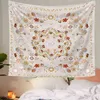 Fiori Tappeti da parete Luna Estetica Decorazione della stanza Boho Decor Macrame Appeso a parete Coperta Indian Mandala Art Tappeto Yoga Beach J220804