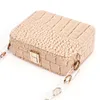 Sacs de soirée Silver Gold PU Cuir Alligator Grain Mini Flap Sac Mode Femmes Boîte Carrée Embrayages Large Chaîne Bourse Téléphone Sac À Main Jour Clutc