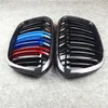 2 PCS CAR MOBLE MORNEY GRILLES GRALLOSY Black Double Slat Slat Grill لـ B-MW X1 F48 F49 20 16-in New Style Racing Grille